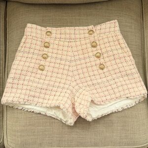 Generation love pink tweed shorts